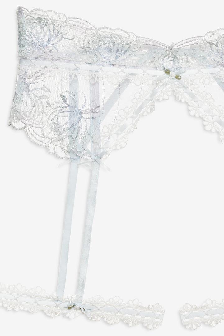 Shimmer Garden Garter Belt — Blue Product Image