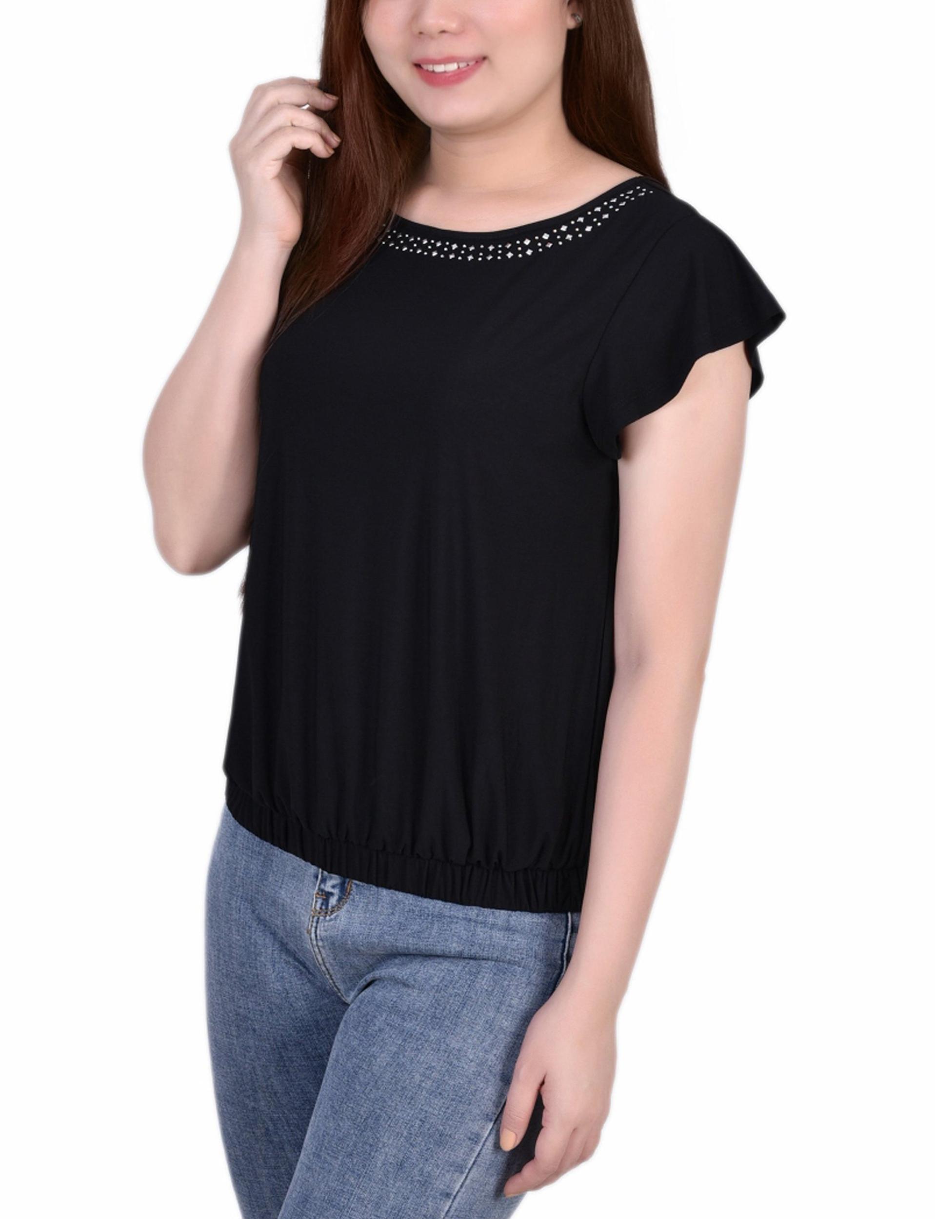 Black Flutter Sleeve Top Product Image