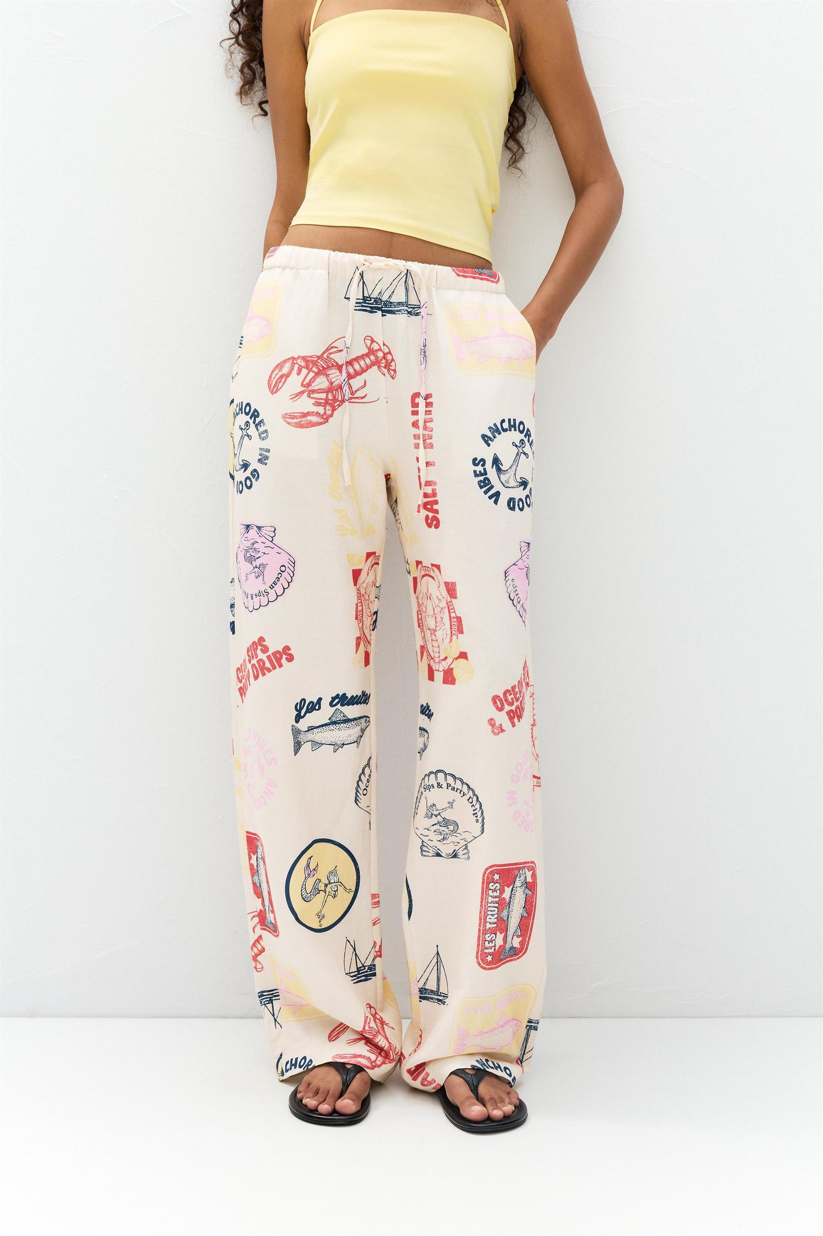 Rustic printed pants Product Image