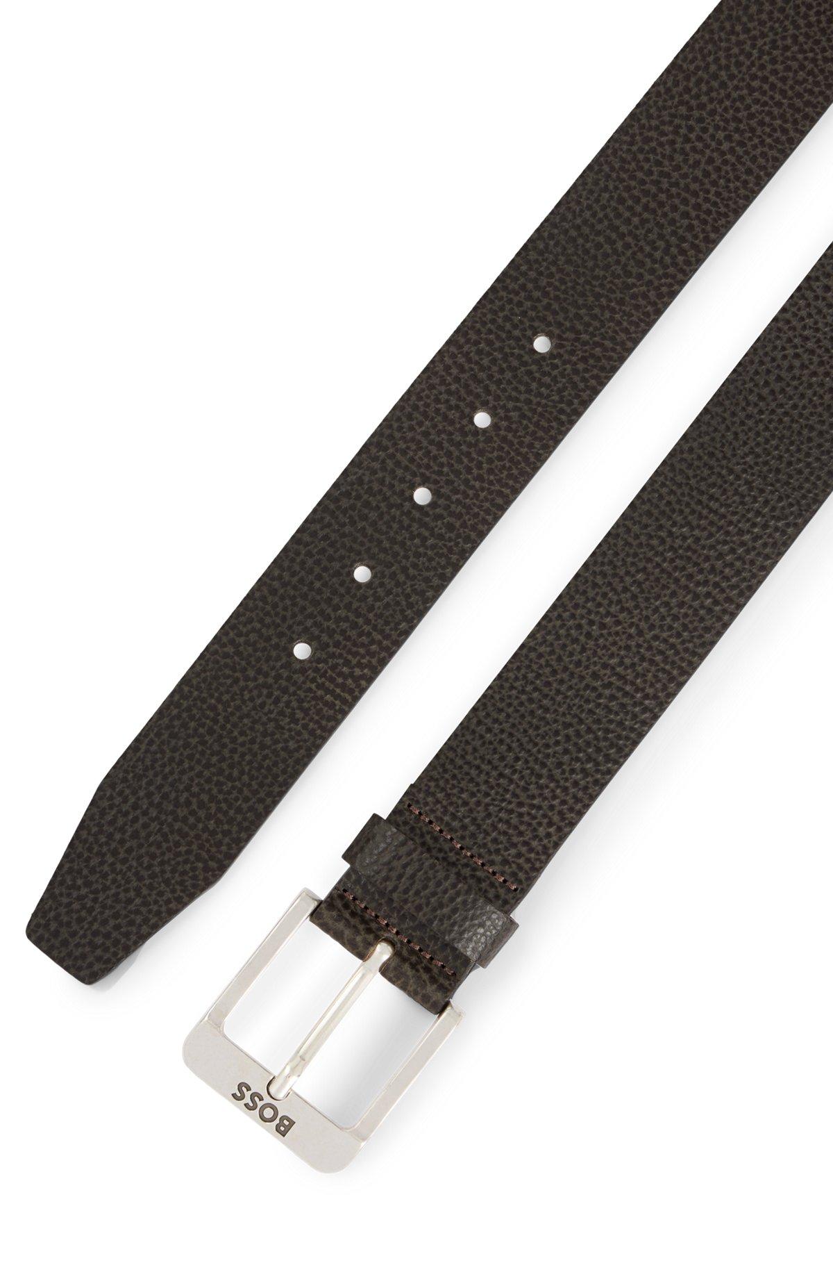 Italian-leather belt with logo buckle Product Image
