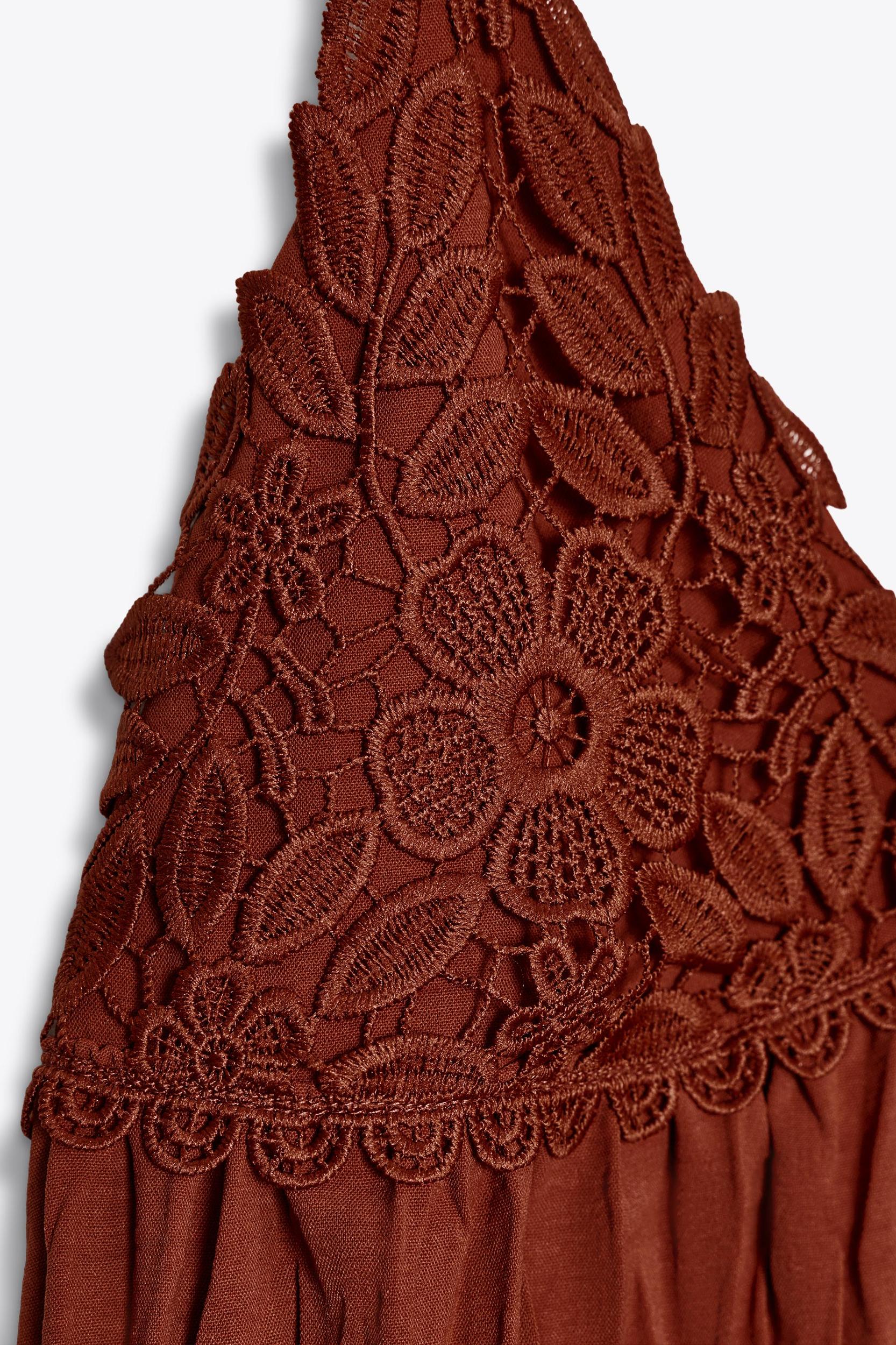 PLEATED LACE MIDI DRESS Product Image