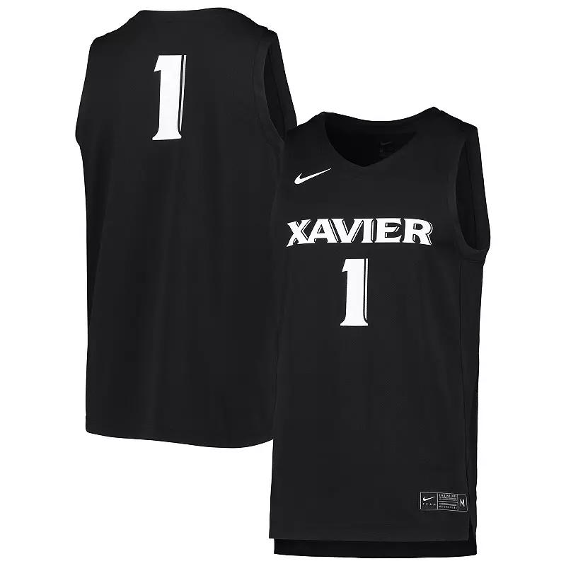 Men's Nike #1 Black Xavier Musketeers Team Replica Basketball Jersey,  Product Image