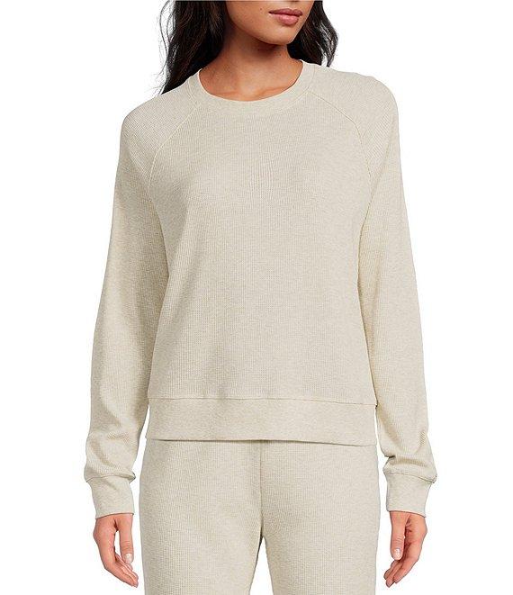 A Loves A Waffle Knit Crew Neck Dropped Long Sleeve Coordinating Pullover Product Image