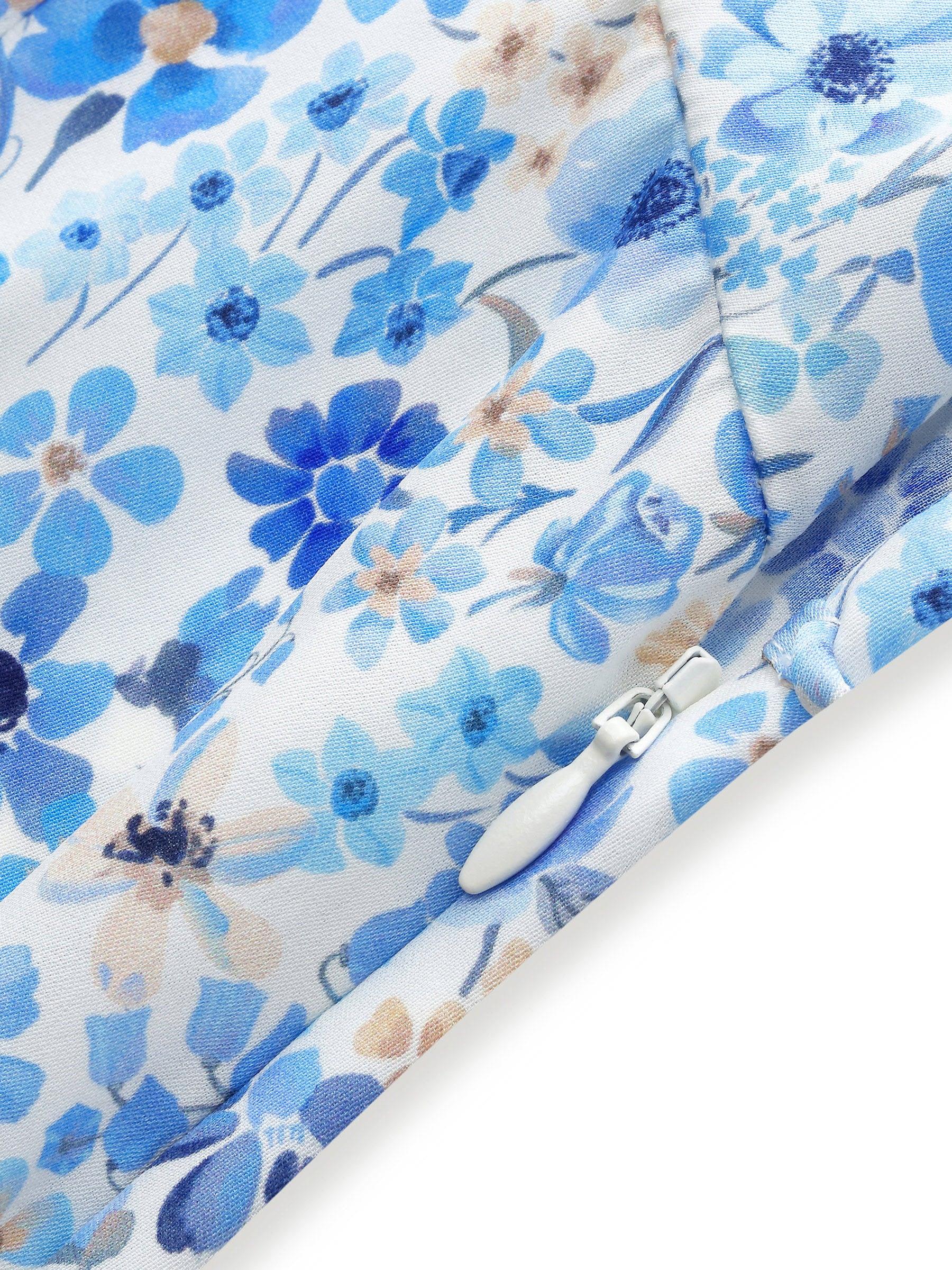 19MM Mulberry Silk Floral Print Women Midi Dress Product Image