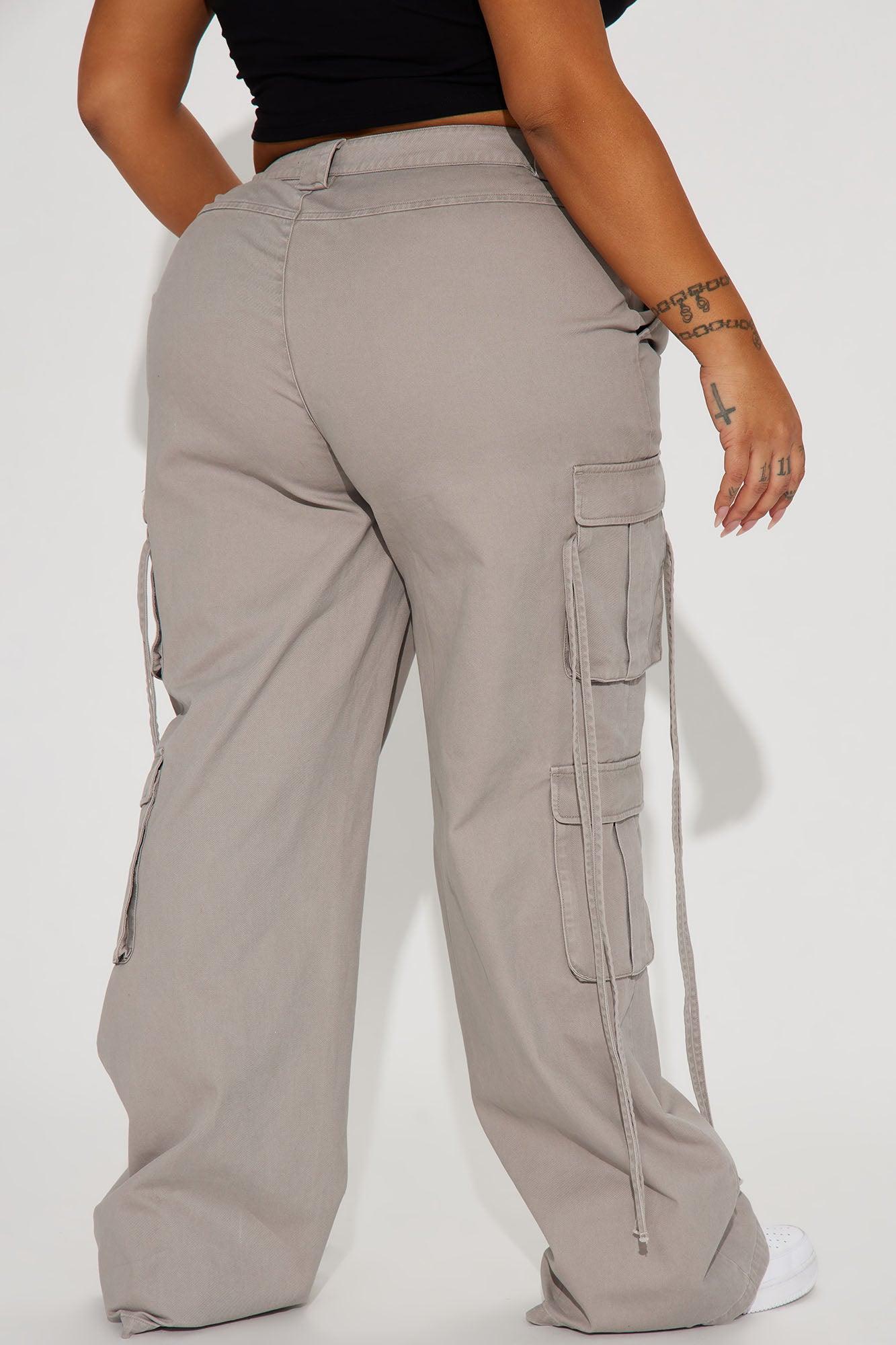 Golden Hour Wide Leg Cargo Pant - Grey Product Image