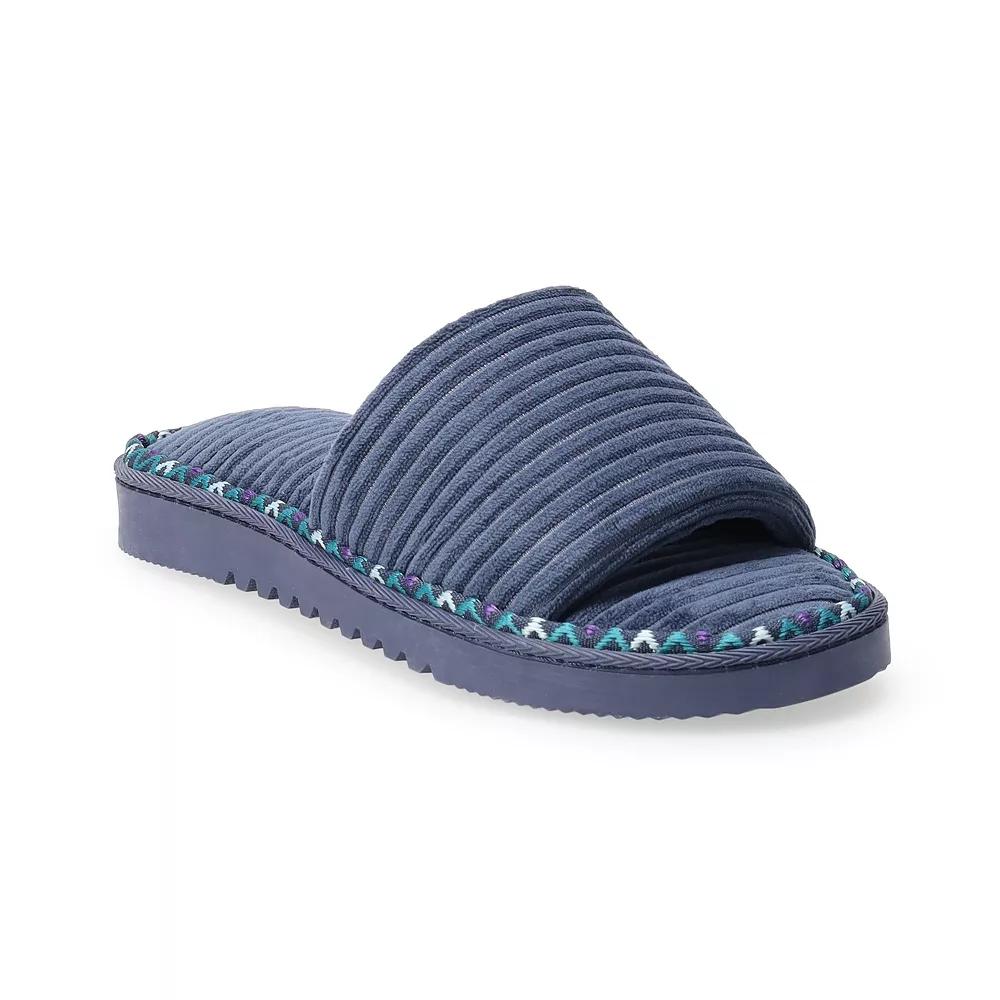 Sonoma Goods For Life Futuraa Ribbed Slide Slippers, Womens Blue Product Image