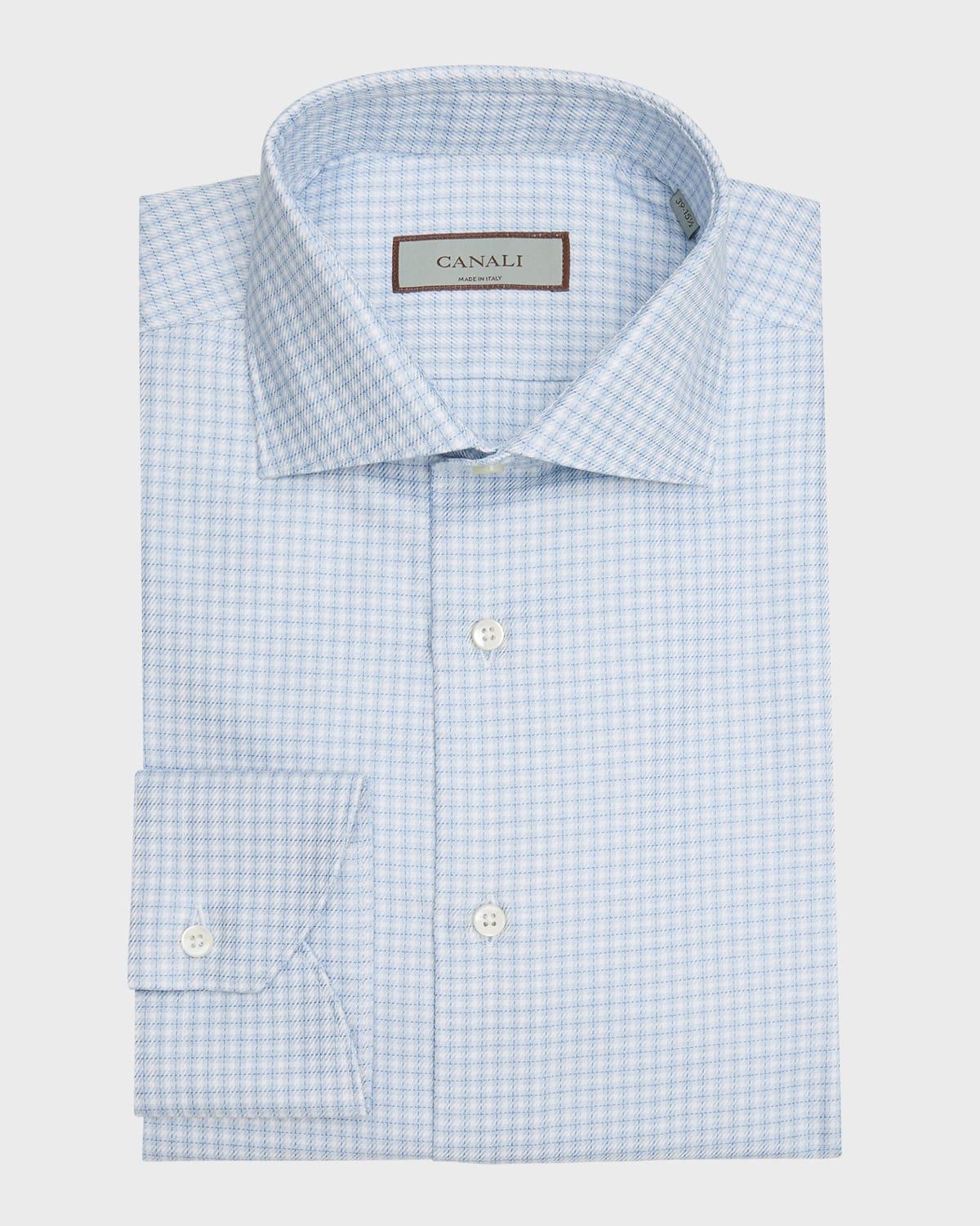 Men's Cotton Micro-Check Dress Shirt Product Image