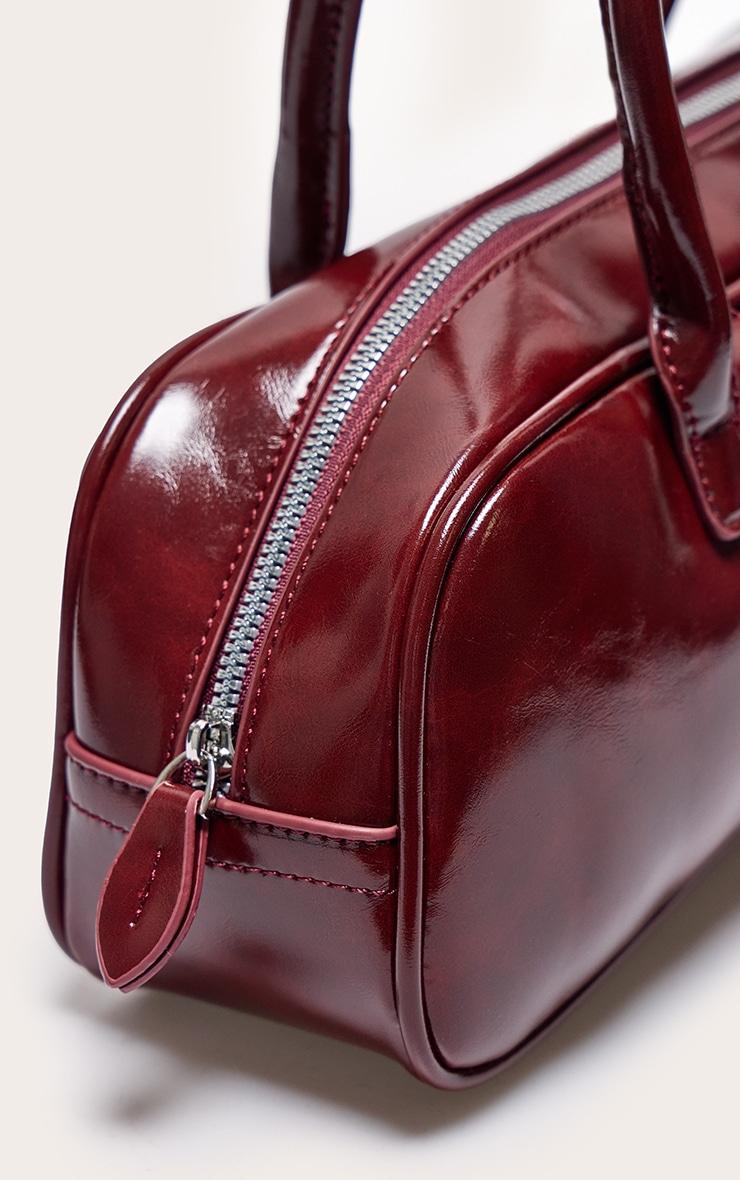 Burgundy Patent PU Baguette Shoulder Bag Product Image