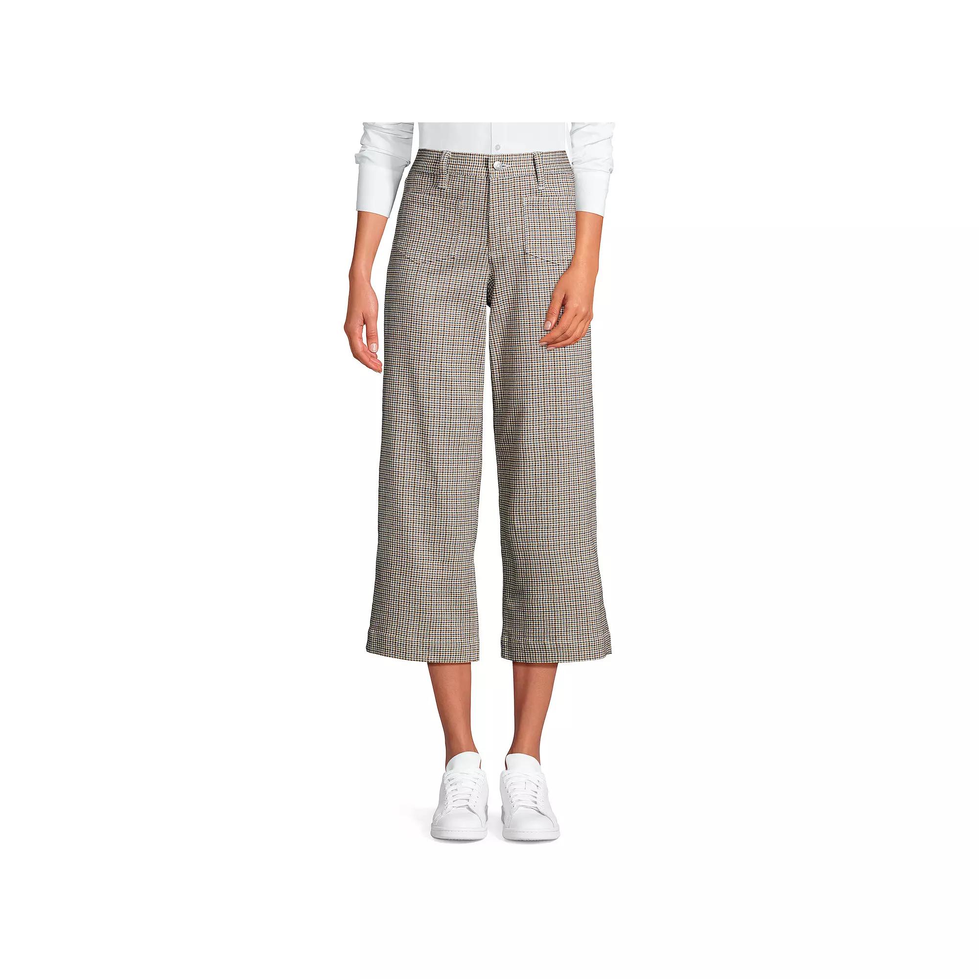Women's Lands' End High-Rise Wide Leg Crop Pants,  Product Image