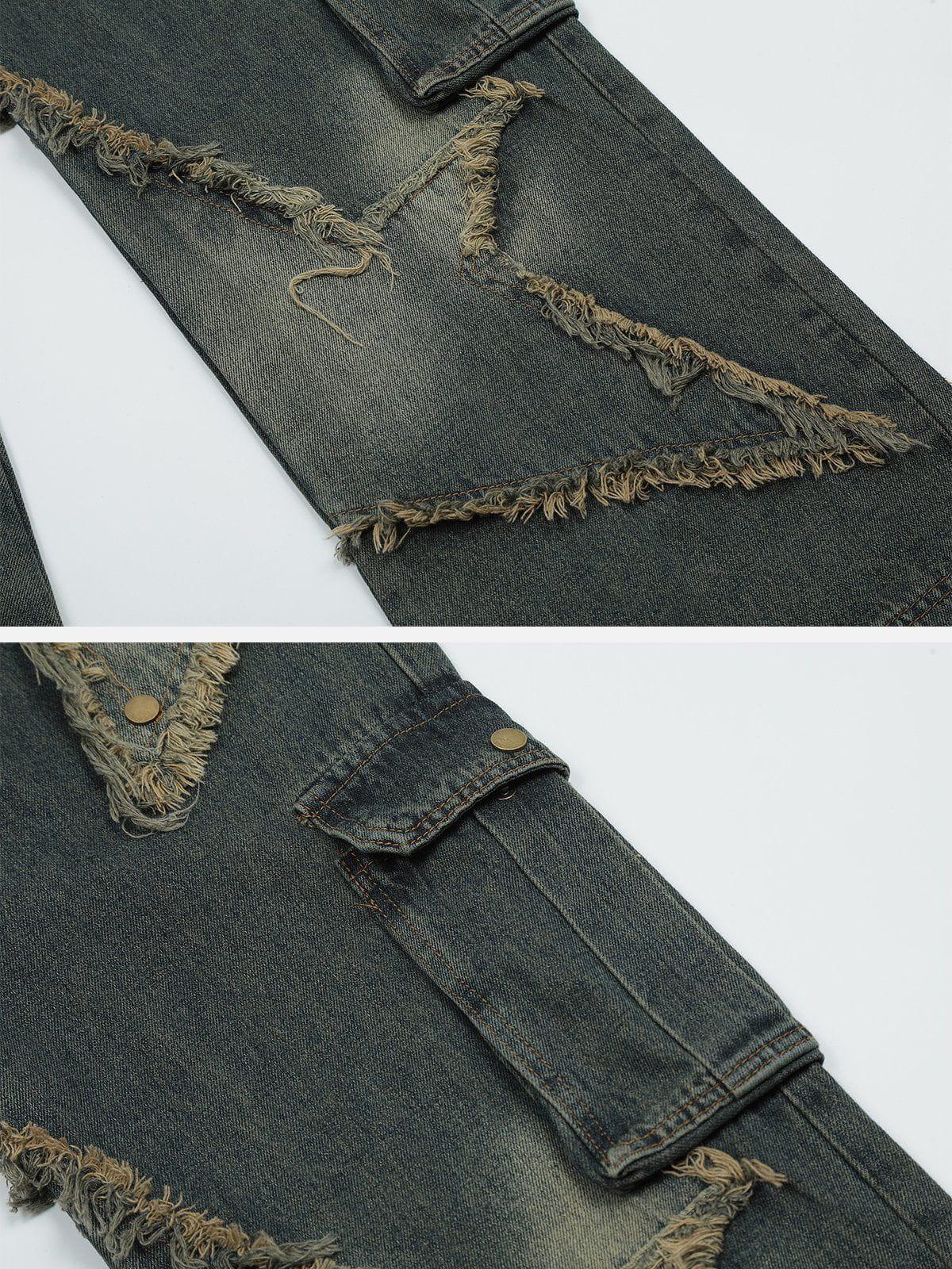 Aelfric Eden Baggy Star Patch Jeans Product Image