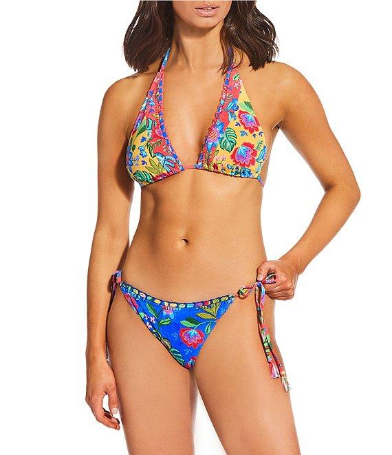 JOHNNY WAS Rumba Mix Tie Side Crochet Detail Hipster Swim Bottom Product Image