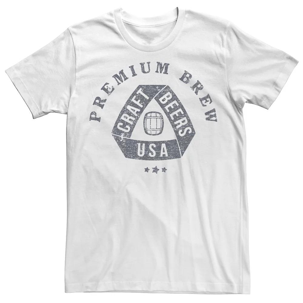 Men's Trendy Premium Craft Beer Tee, Size: Small, White Product Image