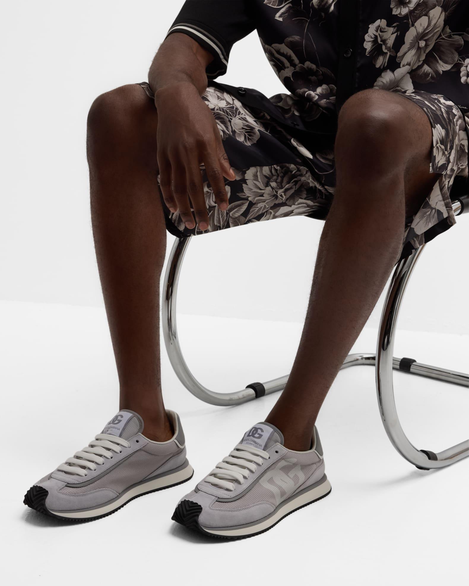 Men's Textile and Leather Runner Sneakers Product Image