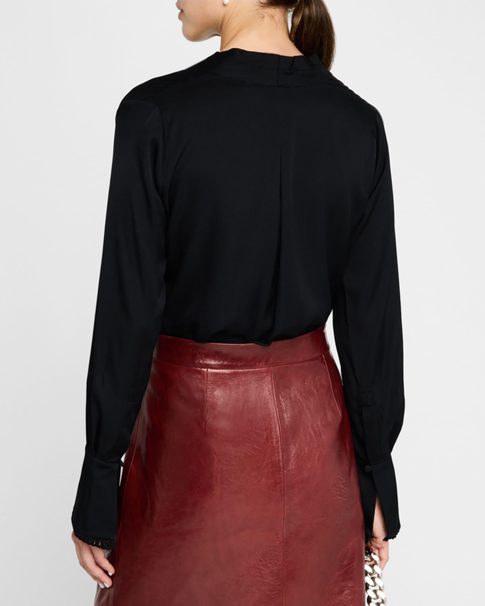 Verily Braided-Trim Silk Blouse Product Image