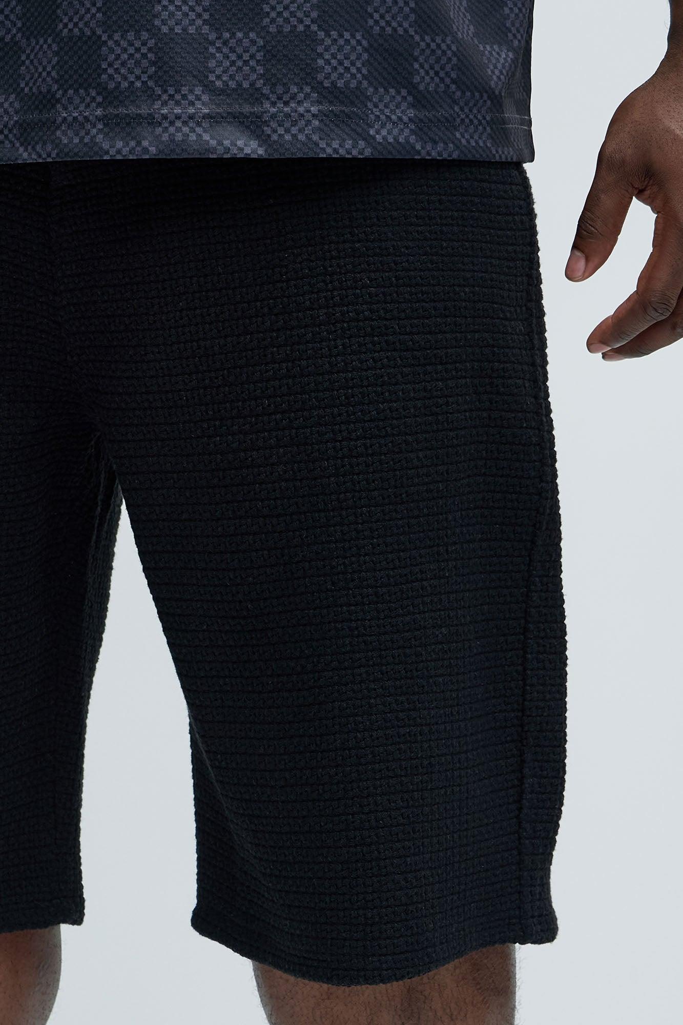 Linden Textured Baggy Shorts - Black Product Image