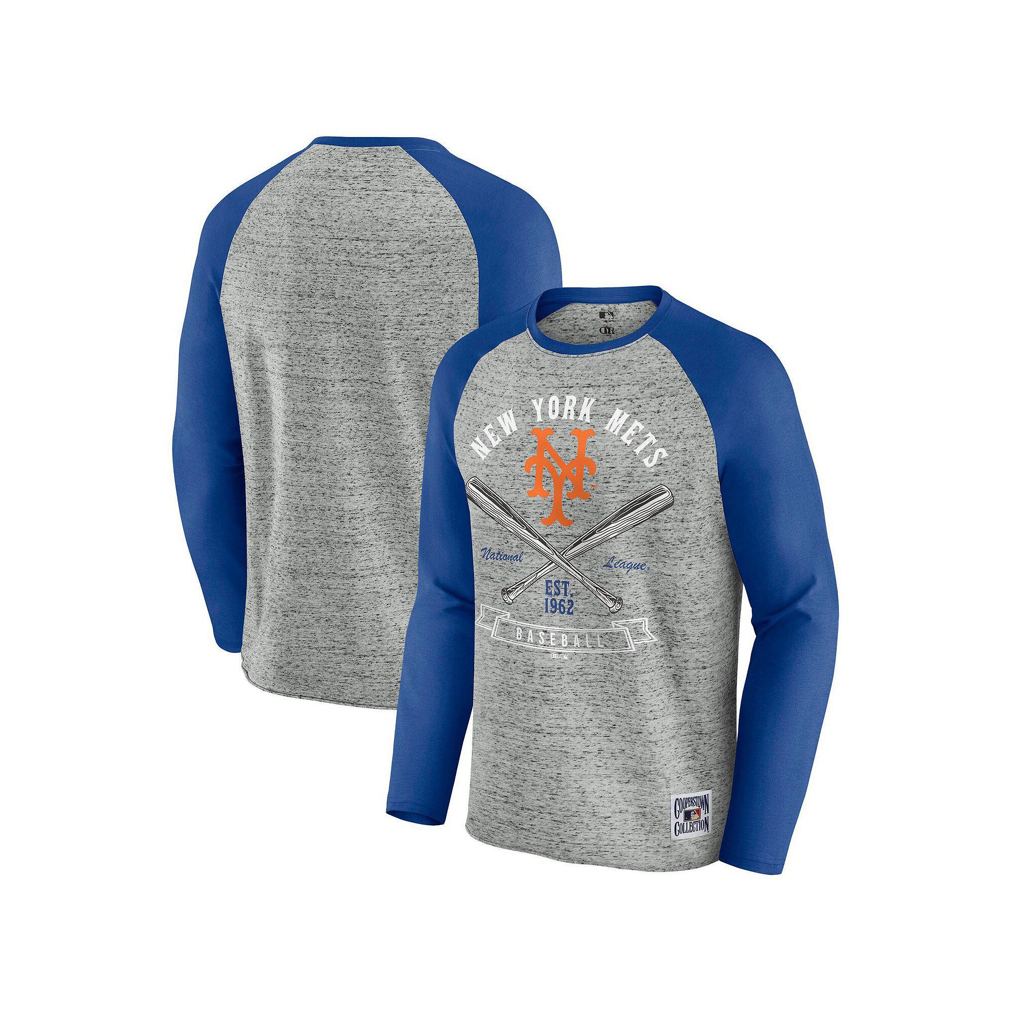 Men's Darius Rucker Collection by Fanatics Heather Gray Philadelphia Phillies Raw Edge Raglan Long Sleeve Baseball T-Shirt,  Product Image