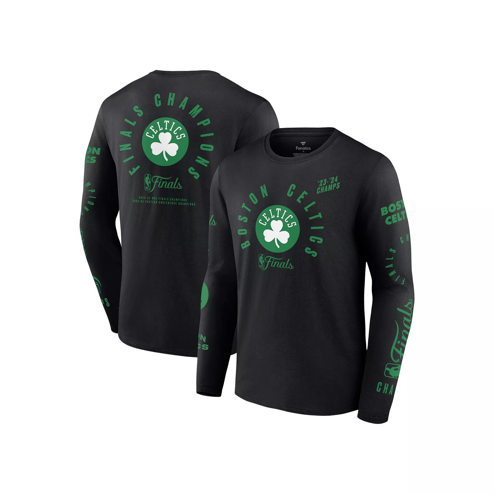 Men's Fanatics Black Boston Celtics 2024 NBA Finals Champions Drive to the Hoop Long Sleeve T-Shirt, Size: Small Product Image