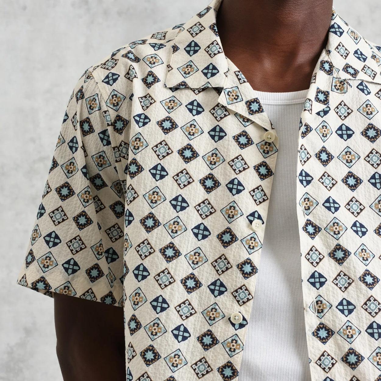 Didcot Geo Tile Shirt - Ecru Product Image