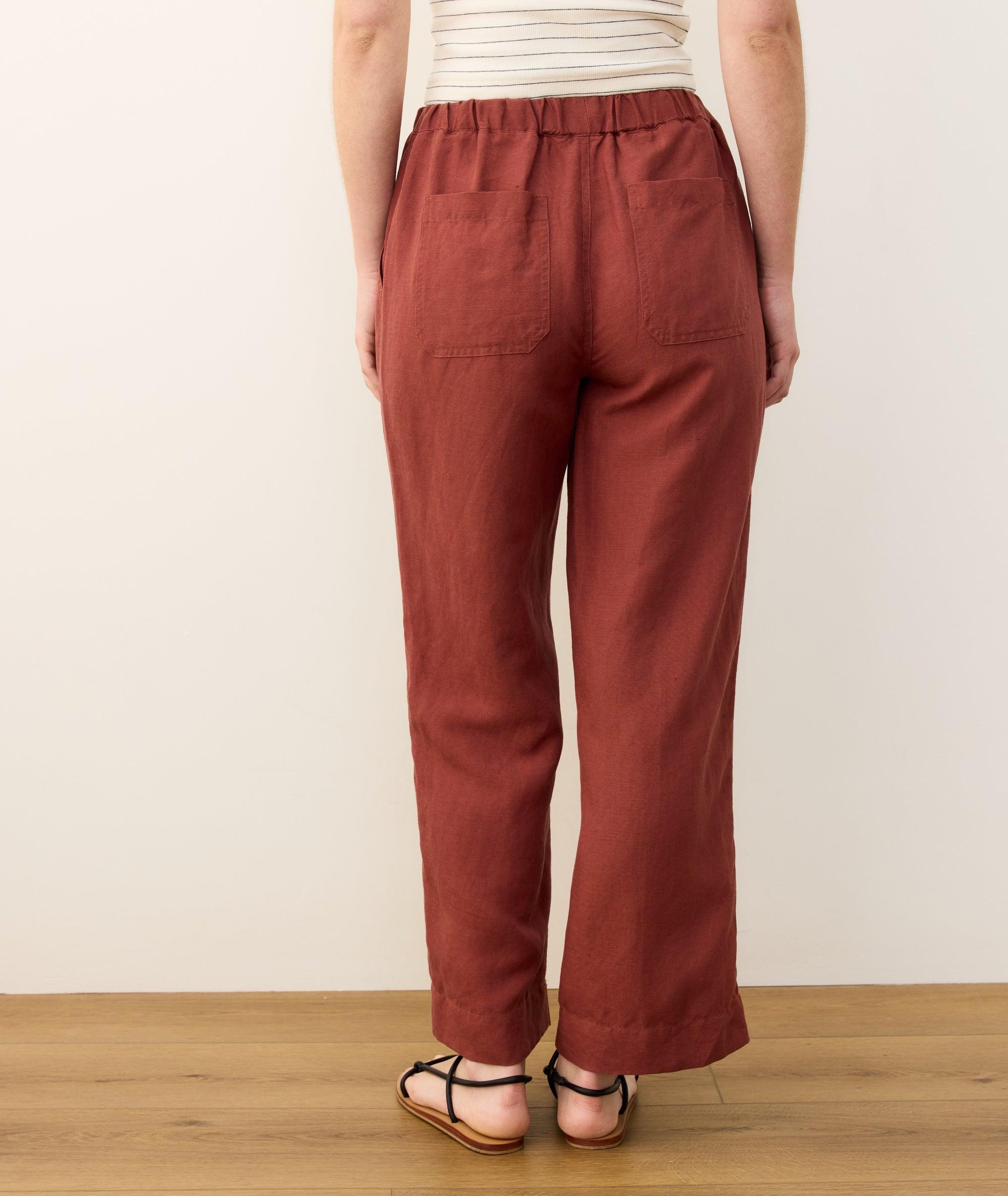 Linen Drawstring Straight Leg Pant Product Image