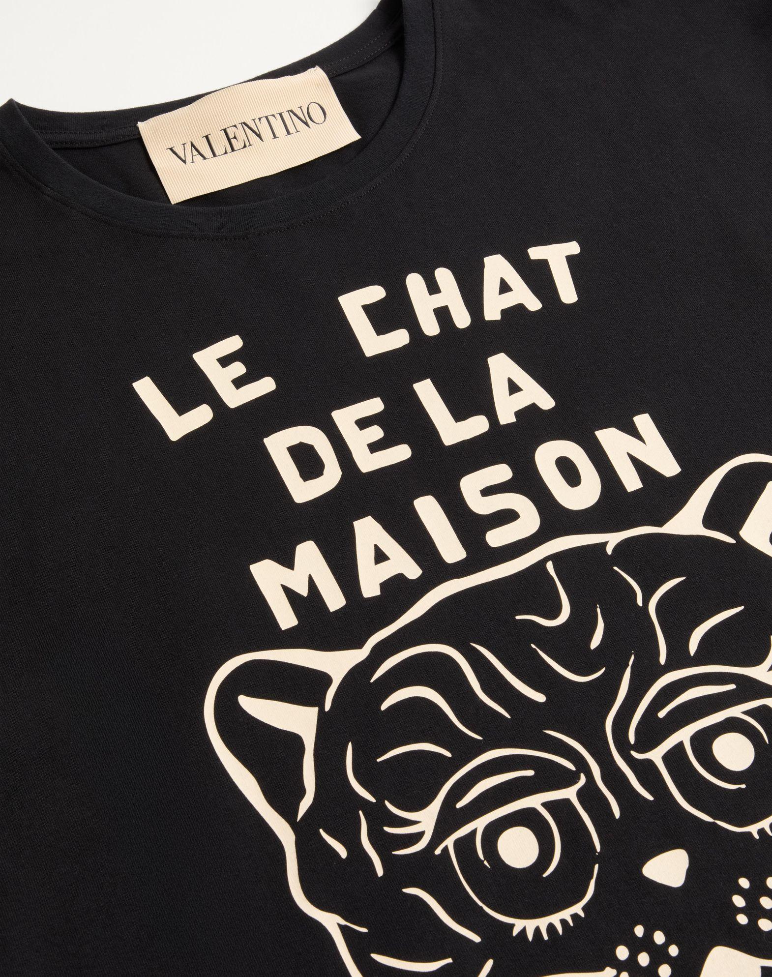 Cotton T-Shirt With Le Chat De La Maison Print Product Image