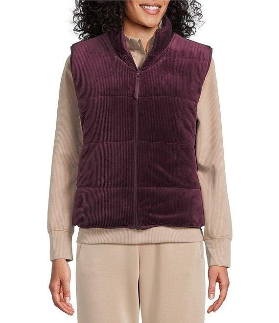 Westbound ULTRA LUXE Athleisure Reversible Sleeveless Zipper Front Velvet Vest Product Image
