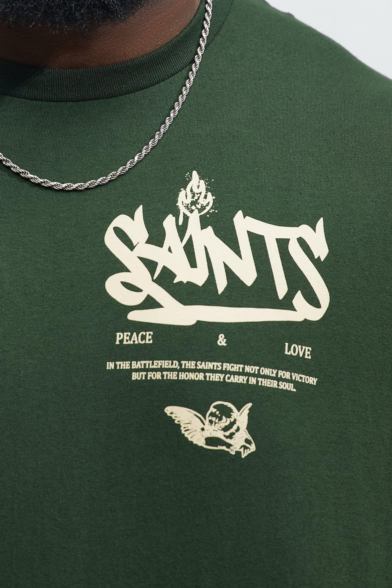 Saints Drip Short Sleeve Tee - Green Male Product Image