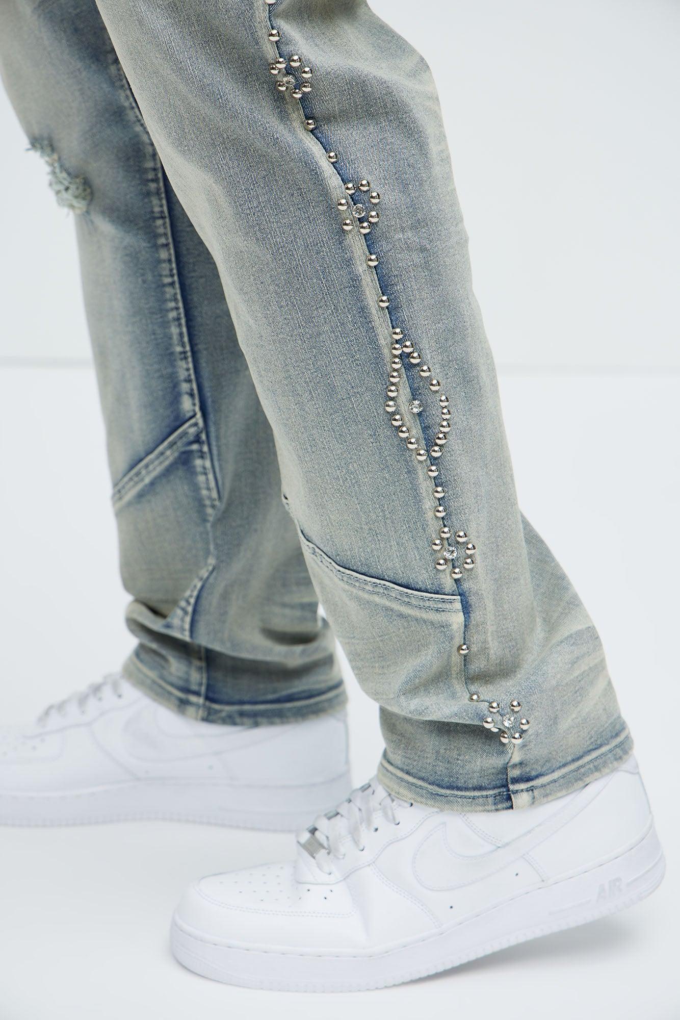 Be Along The Sides Straight Jeans - Light Wash Product Image