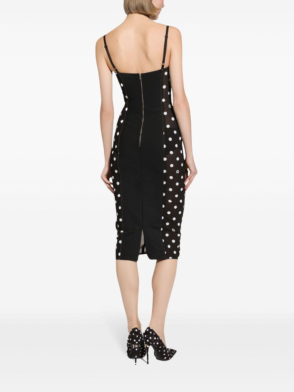 polka-dot corset midi dress Product Image