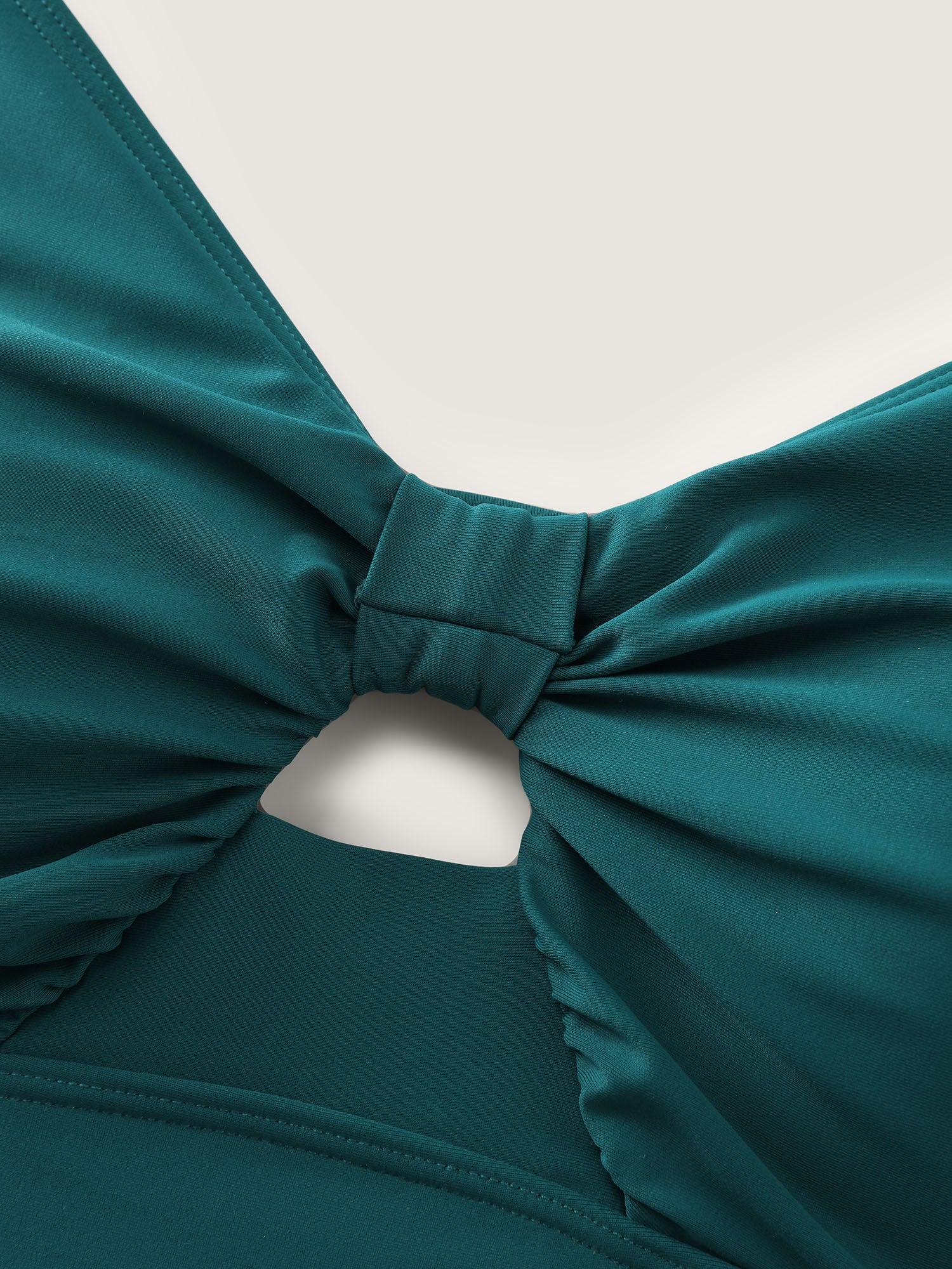 Cut-Out Back-Tie Keyhole One-Piece Swimsuit Female Product Image