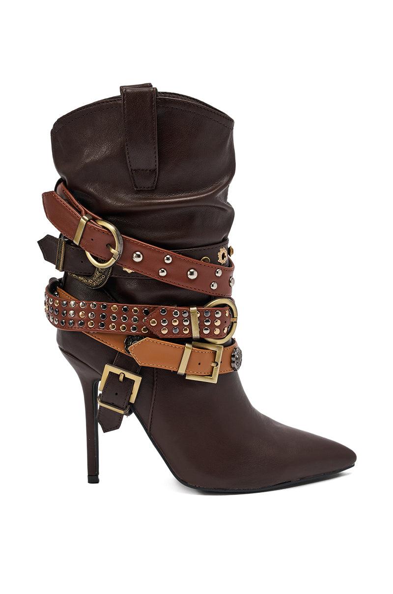 AZALEA WANG BROWN STILETTO BOOTIE Product Image