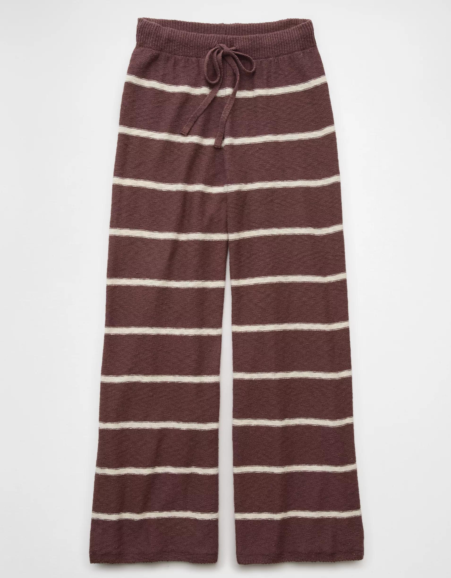 AE Knit Wide-Leg Striped Pant Product Image