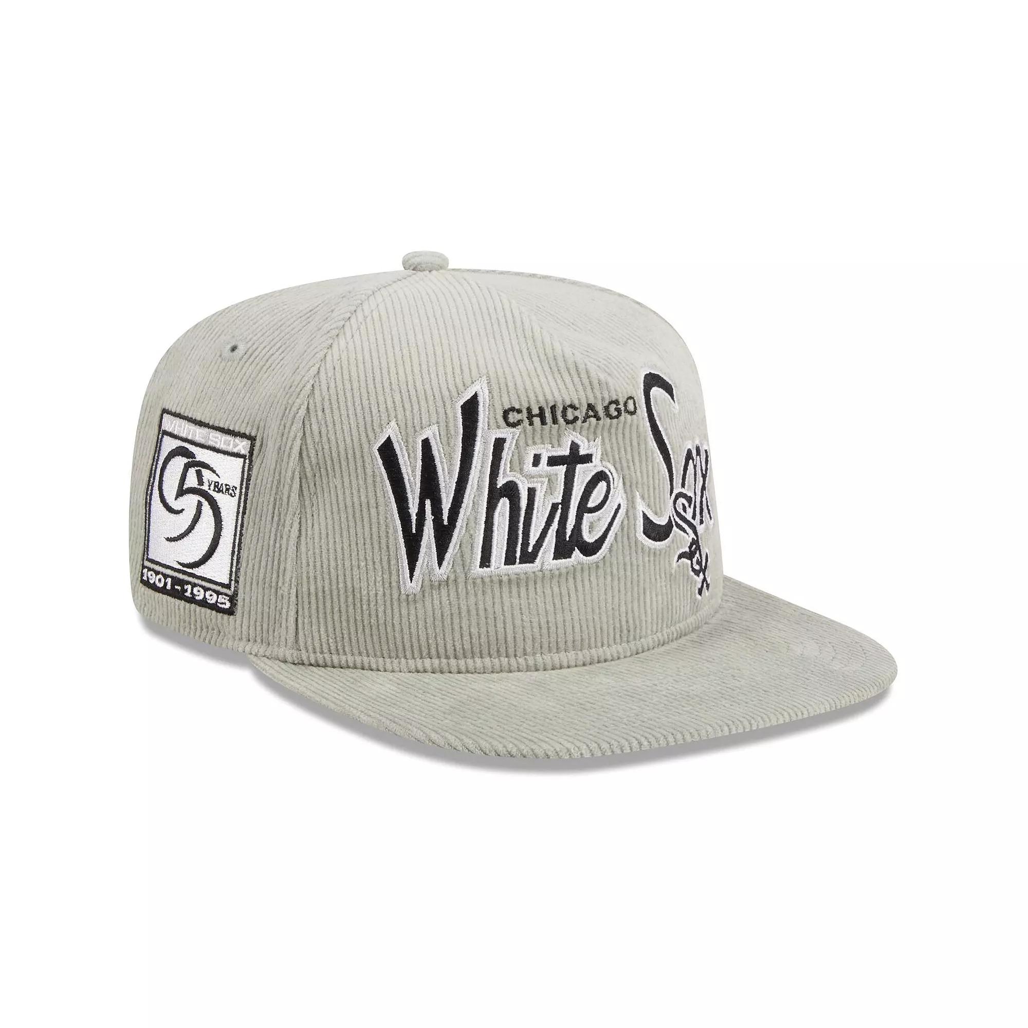 Men's New Era Gray Chicago White Sox Corduroy Golfer Adjustable Hat, Grey Product Image