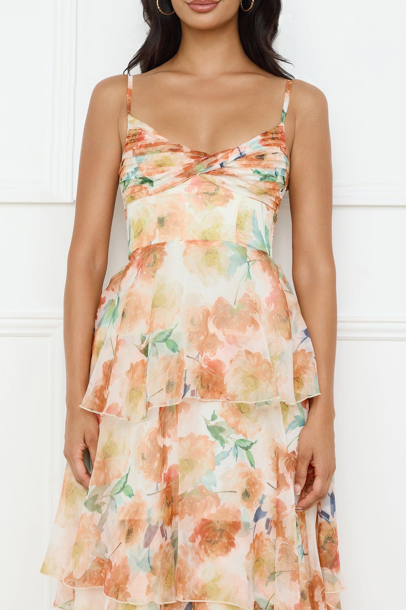 Starflower Breeze Maxi Dress Orange Product Image