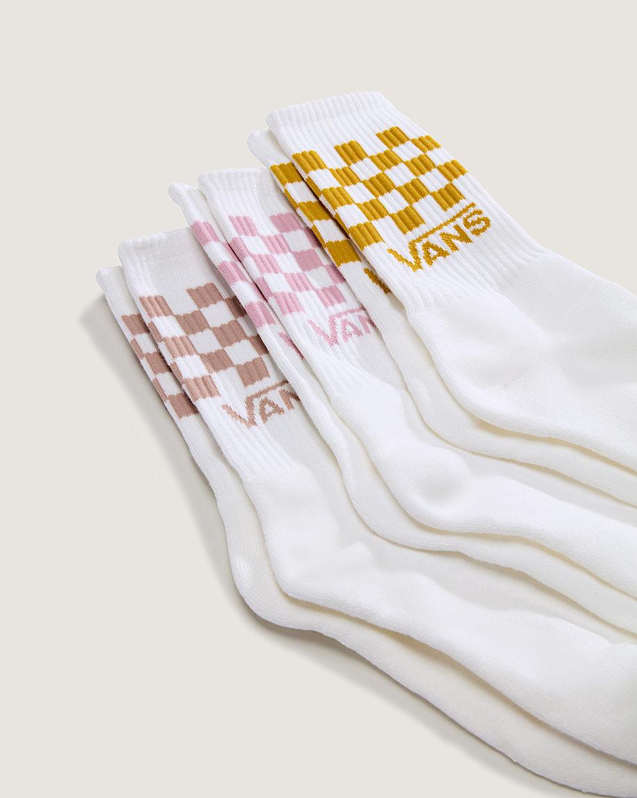 Classic Check Crew Socks 3-Pack in Dawn Pink| Vans US Product Image