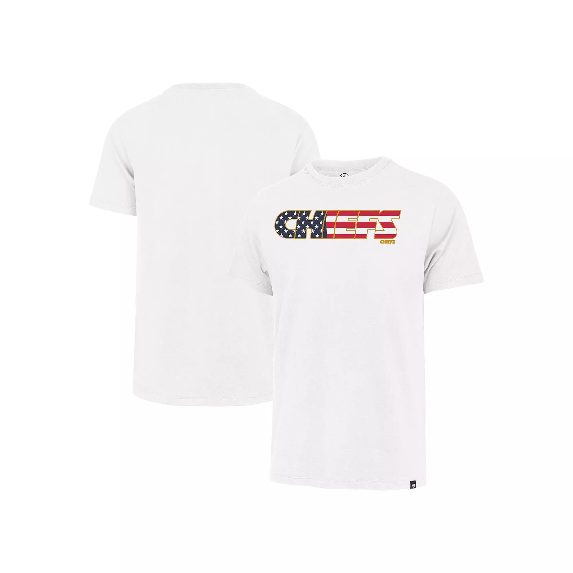 Men's '47 White Kansas City Chiefs Flag Script Franklin T-Shirt,  Product Image
