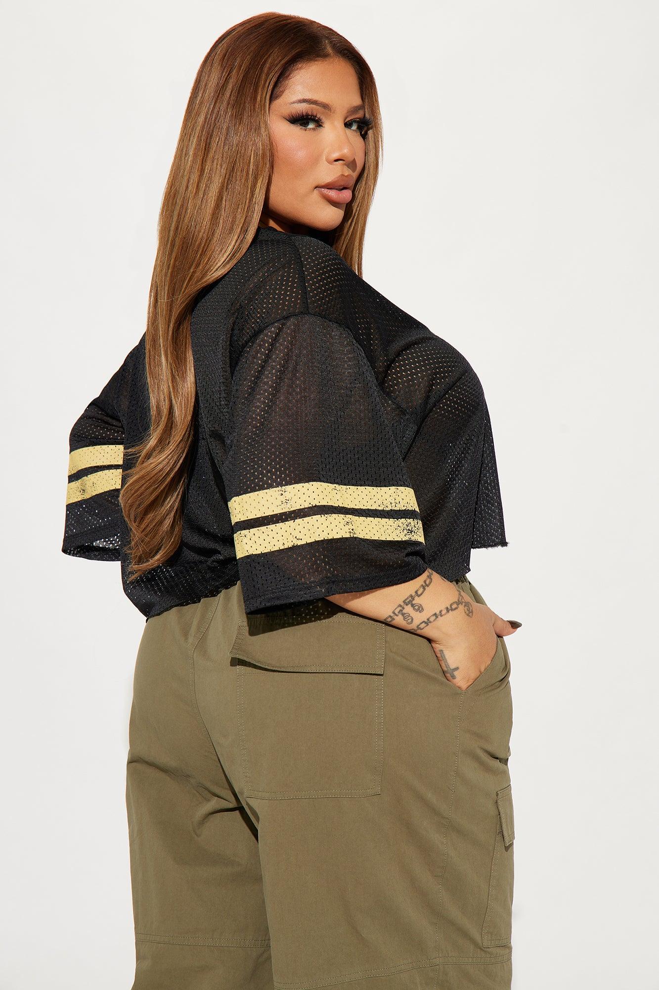 Brooklyn Babe Lace Jersey Tee  - Black Product Image