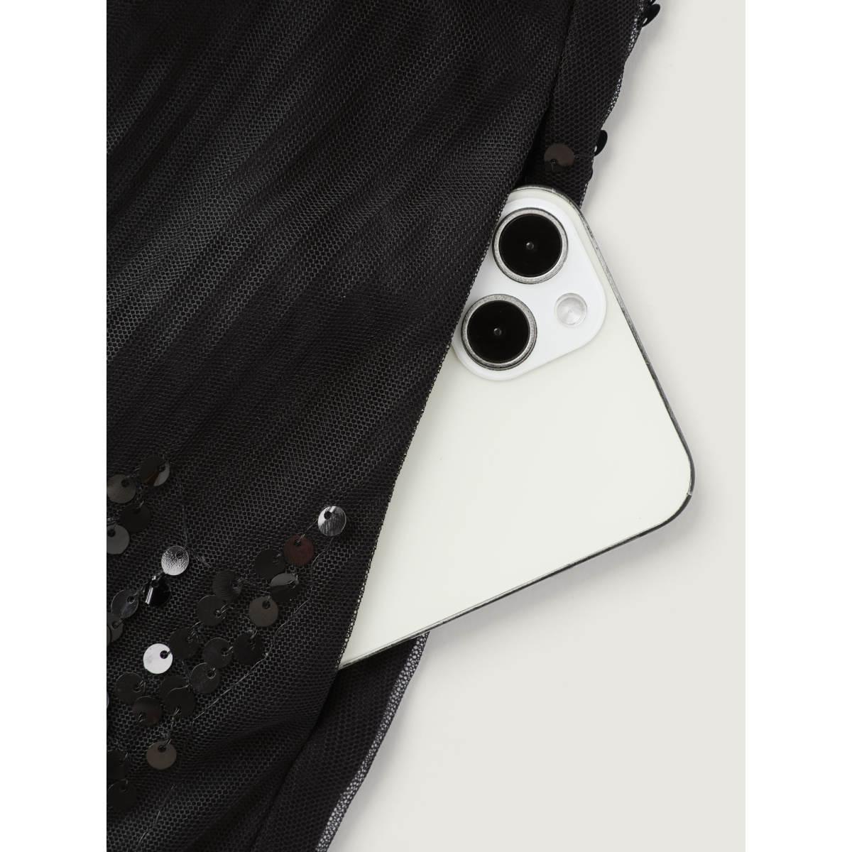 Plus Size Sequin Embellished V-Neck Midi Dress Black Women Party&Cocktail V-neck Cap Sleeve Curvy BloomChic 18-20/2X Product Image