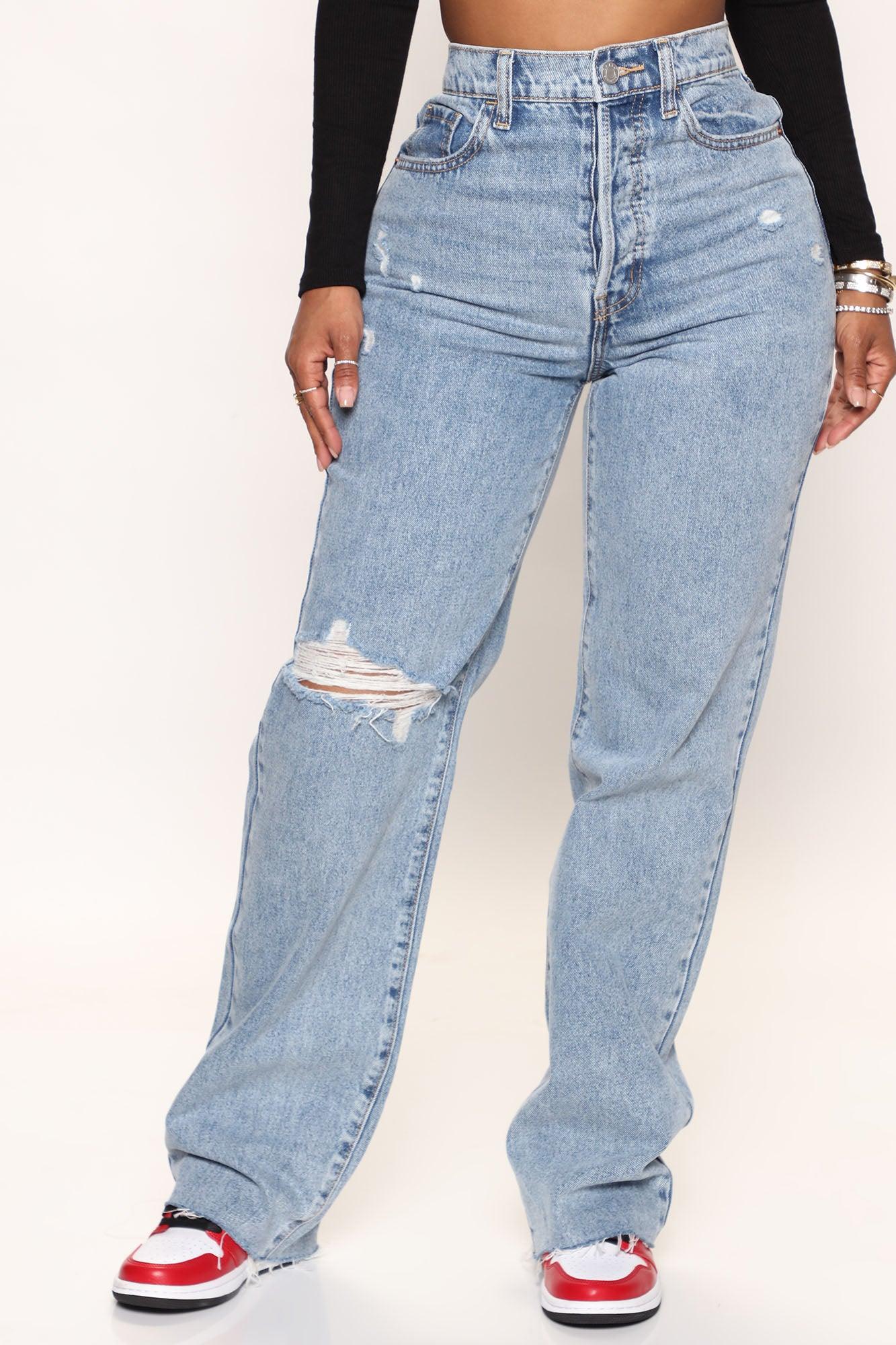 Topanga 90's Ripped Straight Leg Jeans - Medium Wash Product Image