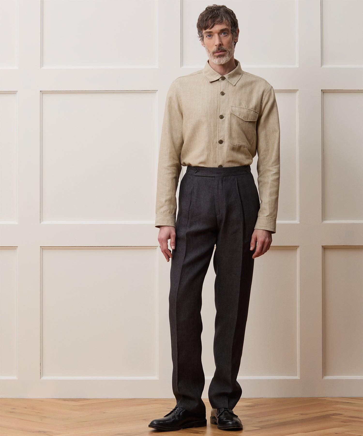 Italian Linen Side Tab Trouser Product Image