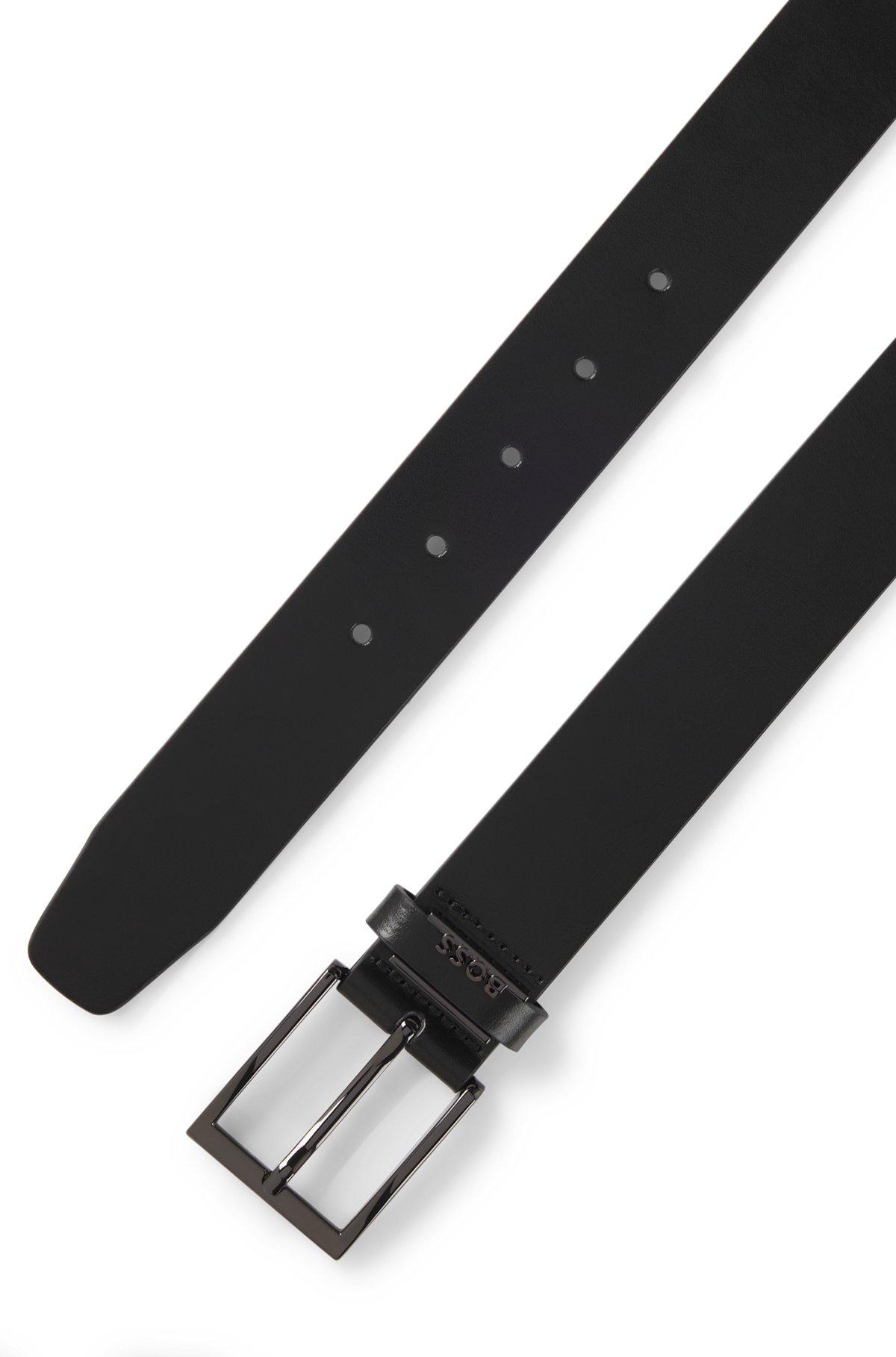 Italian-leather belt with logo keeper Product Image