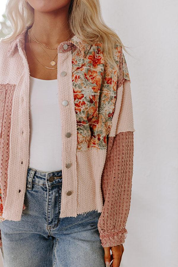 Sedona Sunsets Knit Lightweight Jacket in Blush Product Image