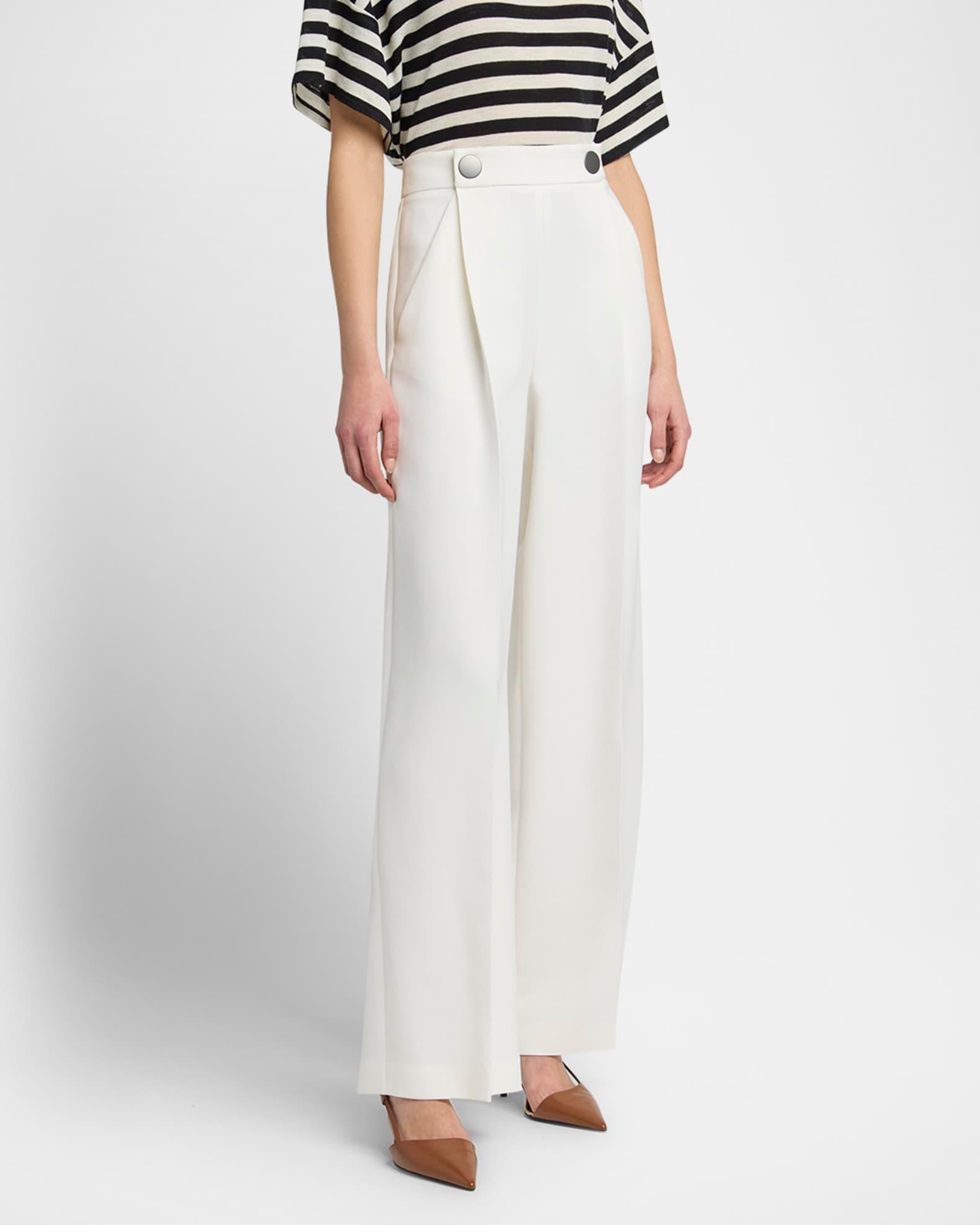 Wide Leg Silk Cady Trousers Product Image