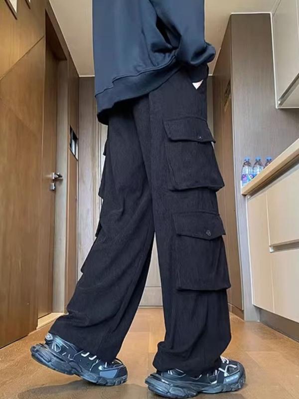 Men's Vintage Corduroy Multi Pocket Drawstring Cargo Pants Product Image