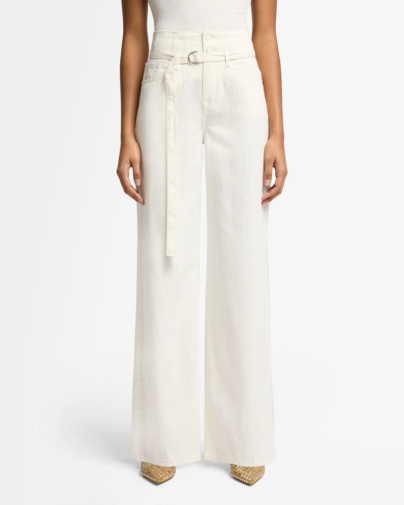 Linen Blend Belted Wide Leg Product Image
