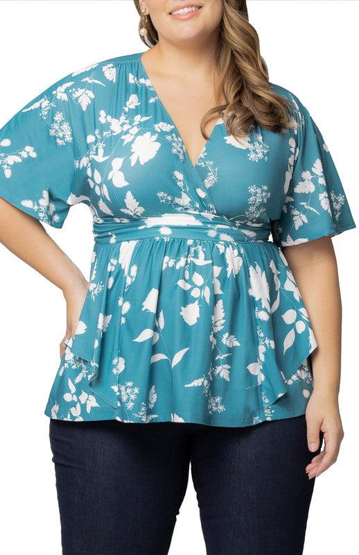 Isabella Embroidered Mesh Gown - Navy - Plus Product Image