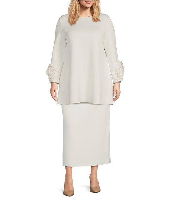 IC Collection Plus Size Air Sponge Knit Pull-On Pencil Skirt Product Image