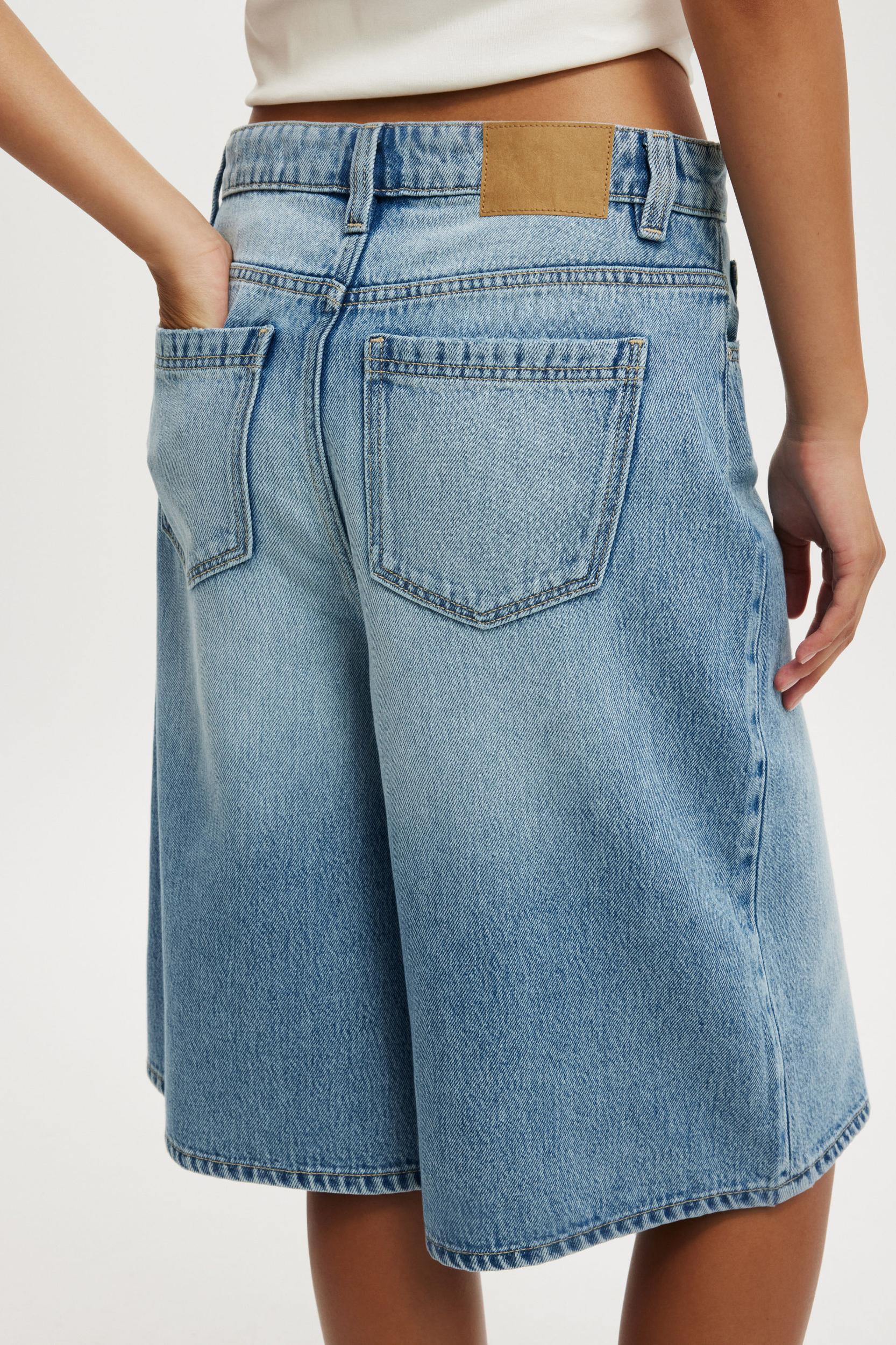 Lyocell Wide Denim Jort Product Image