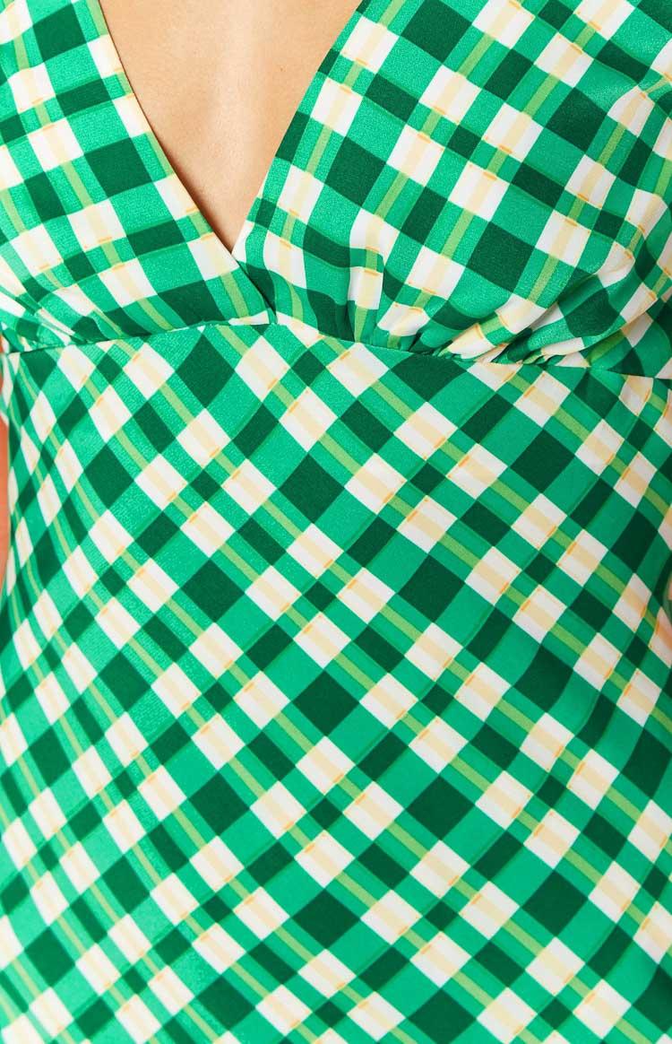 Verlaine Green Check Maxi Dress Product Image