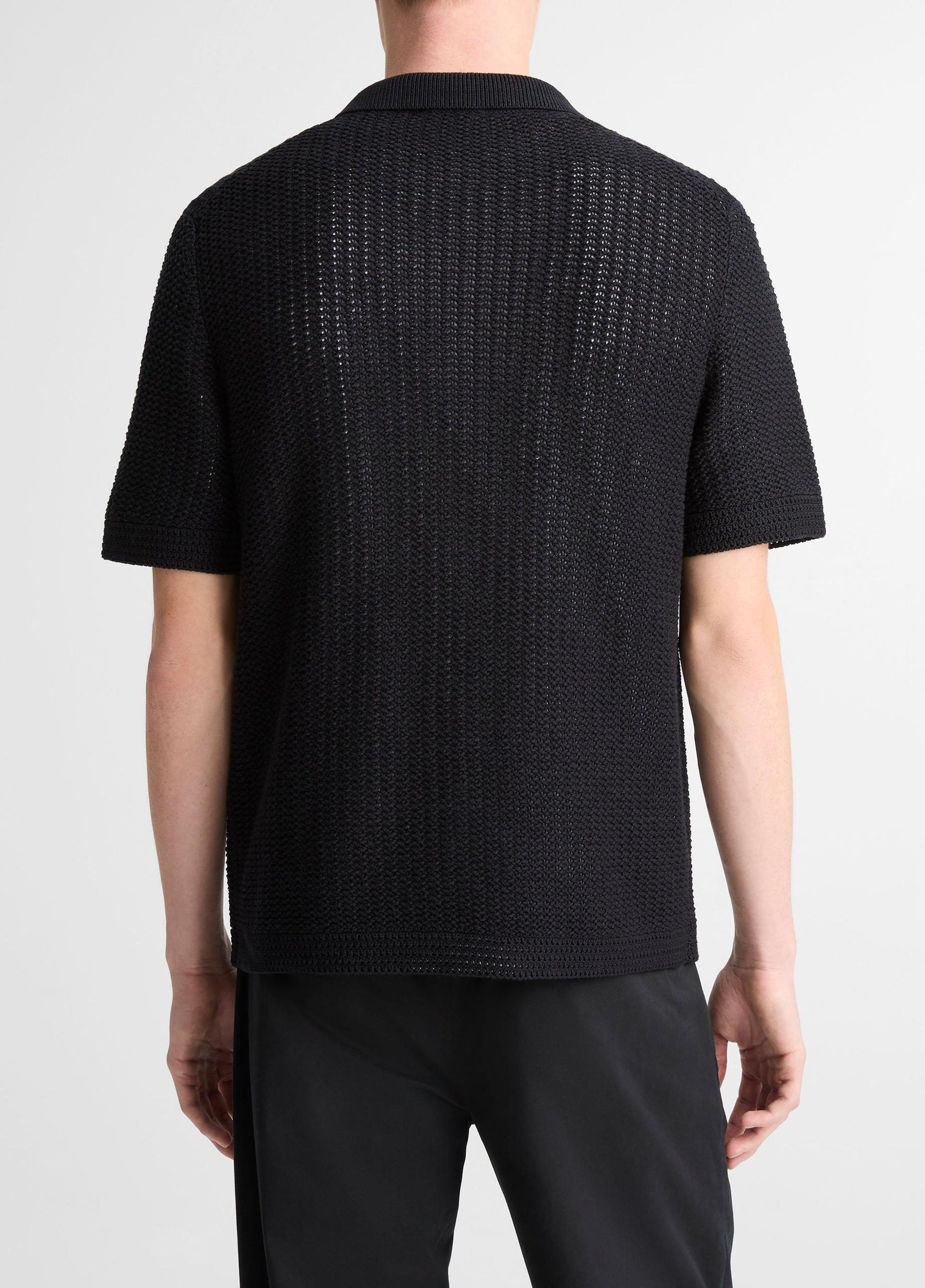 Cotton Crochet Button-Front Shirt Product Image