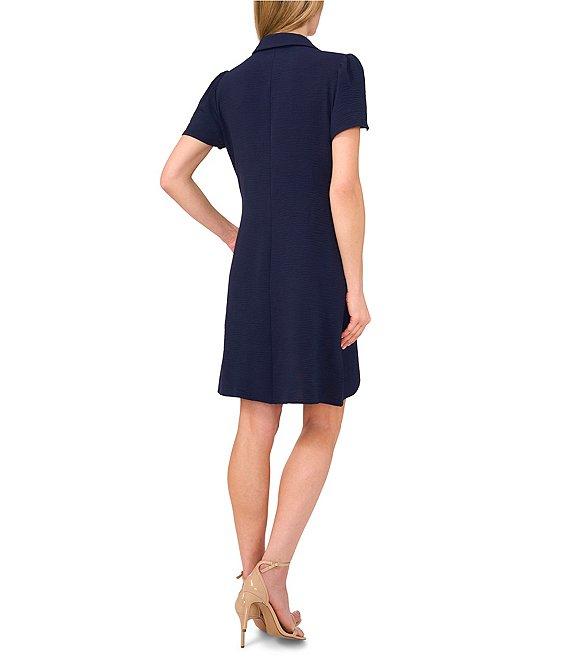 CeCe Collared V-Neck Short Sleeve Shift Dress Product Image